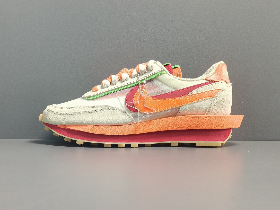 X 2.0 CLOT xSacai xNike LDWaffle  “Orange Blaze＂DH1347-100