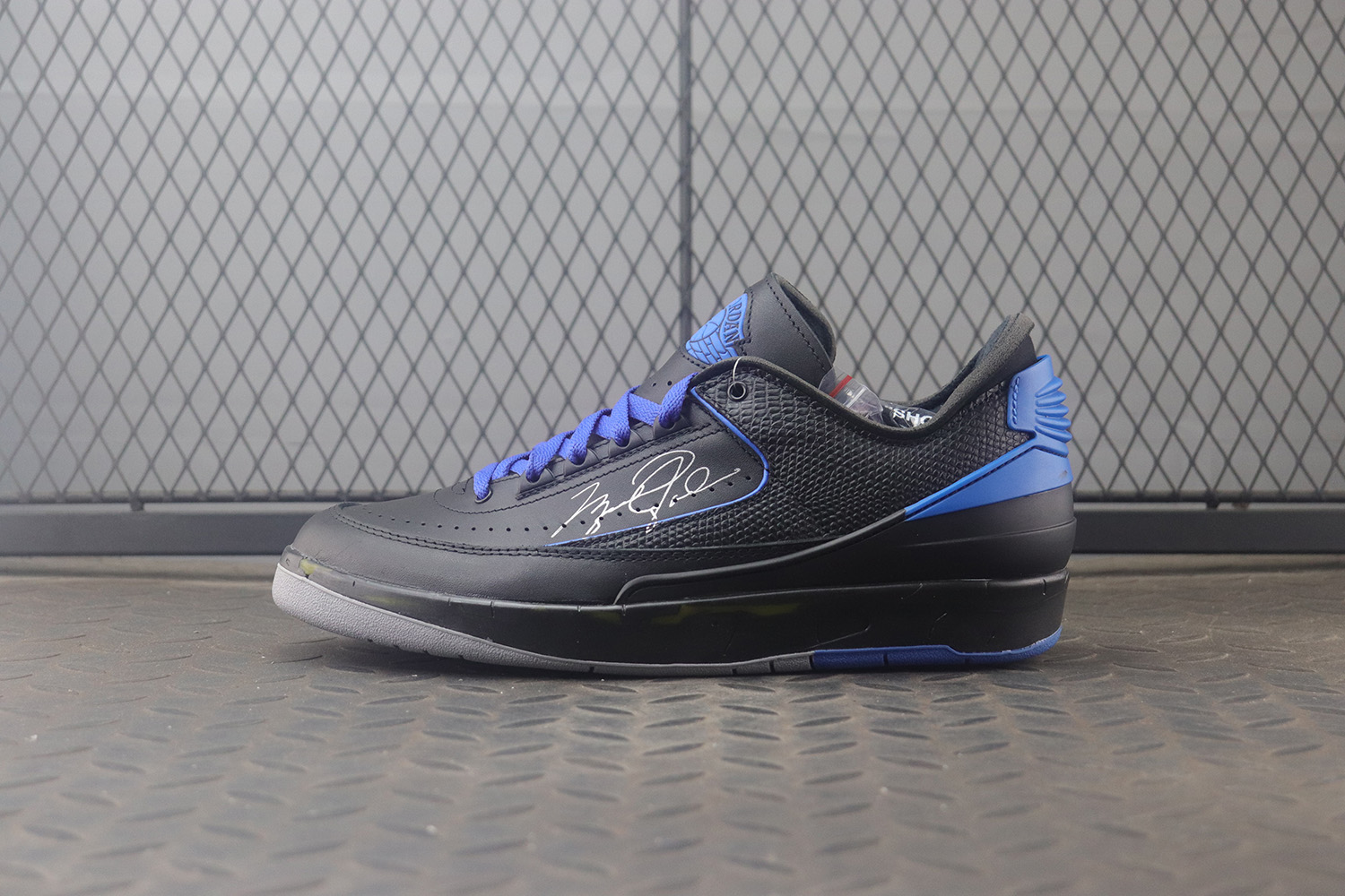 H12 Off-White x Air Jordan 2 Retro Low SP Black and Varsity Royal AJ2  DJ4375-004